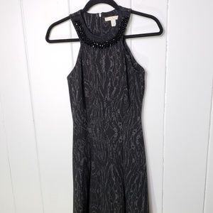 Weston Wear Sleeveless Black Midi Dress Beaded